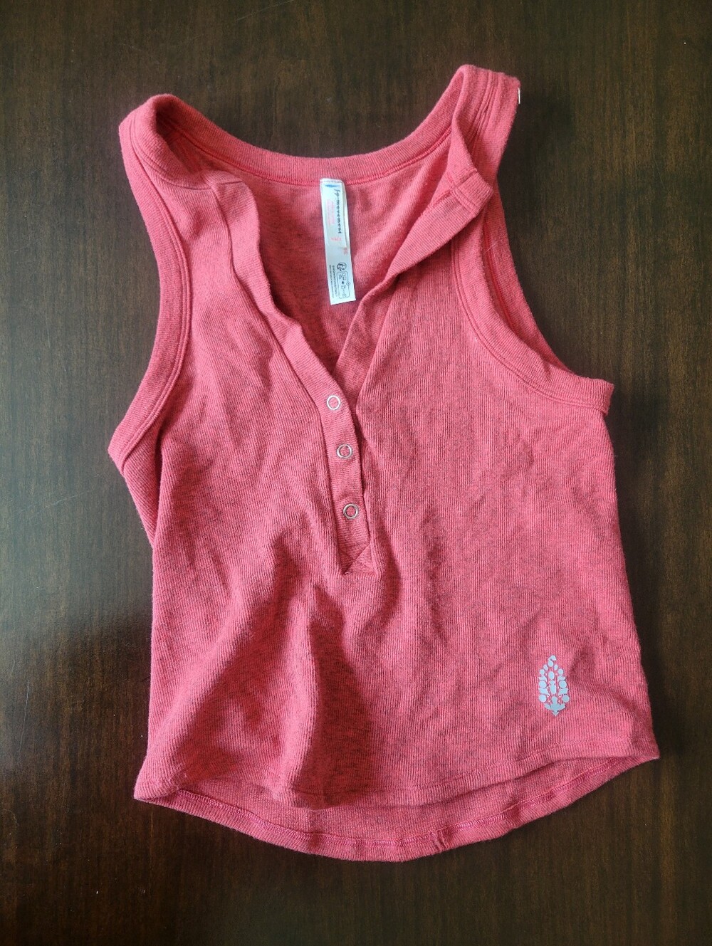 Free People Mpvement Pink Henley Tank Top - Casual Everyday Shirt Size XS/S
